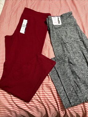 Women’s Stretch Jersey Leggings - Burgundy and Gray